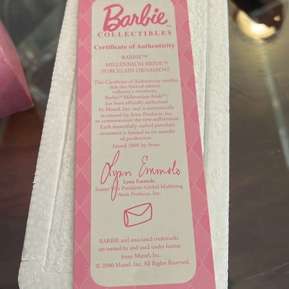 Barbie millennium bride porcelain ornament Avon exclusive collectors vintage - Picture 6 of 6